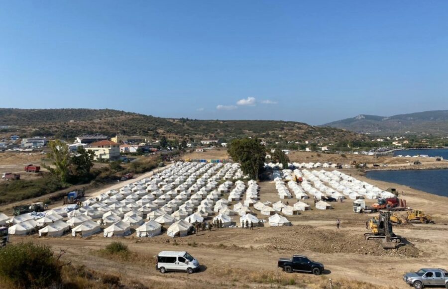 πανοραμική λήψη του προσφυγικού καταυλισμού της Λέσβου