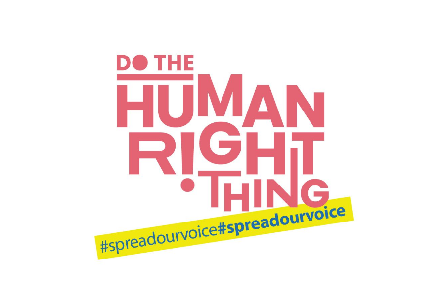 Graphic says "do the human right thing"